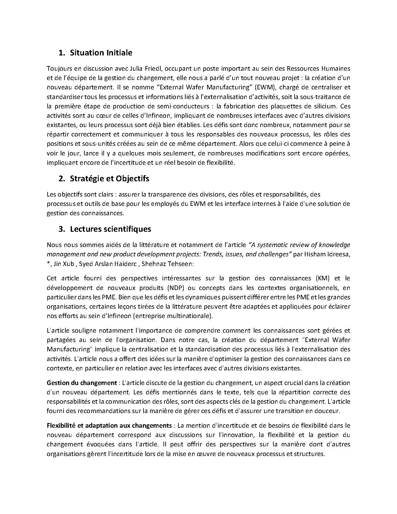 Word : Projet d'amélioration